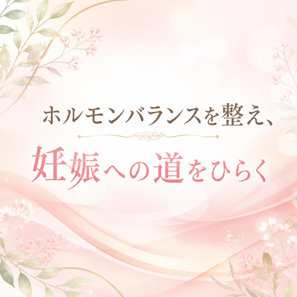 ホルモンバランスを整え、妊娠への道をひらく