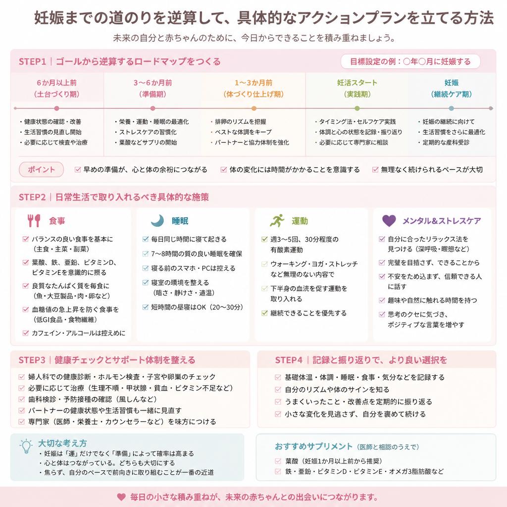 逆算妊活のステップ