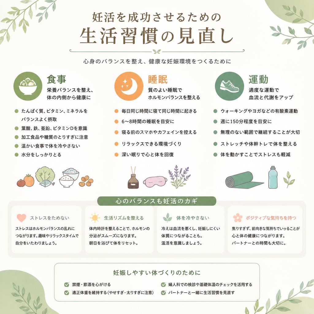 妊活における生活習慣の見直し