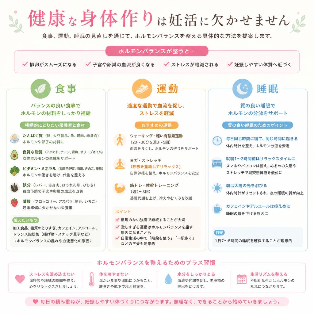 ライフスタイルの見直しで妊活をサポート
