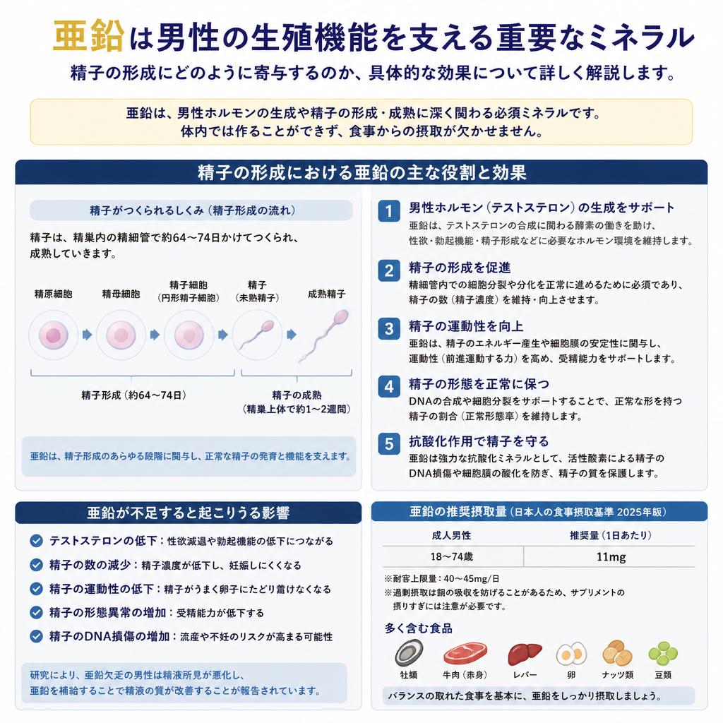 亜鉛：精子の質を向上させる鍵