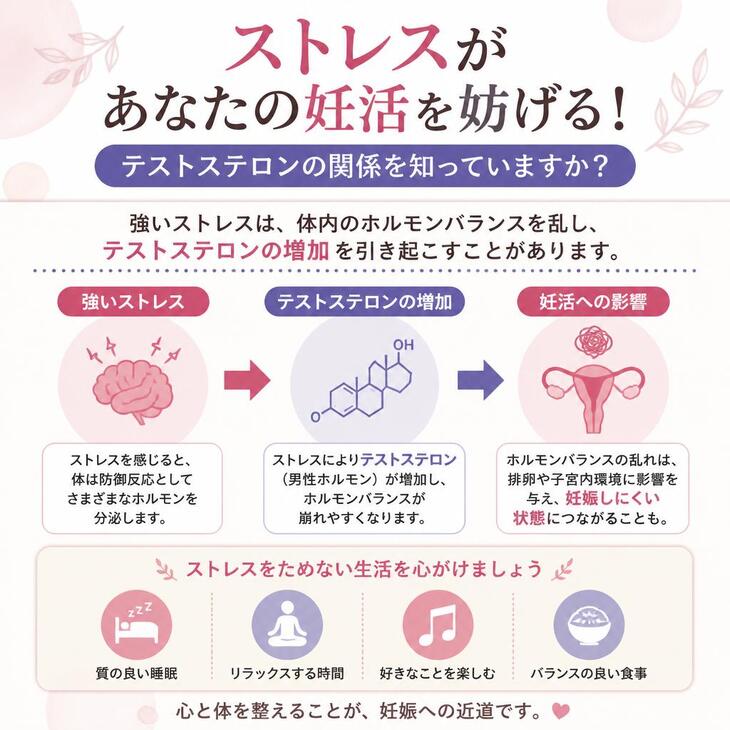 ストレスがあなたの妊活を妨げる！テストステロンの関係を知っていますか？～銀座の鍼灸院～