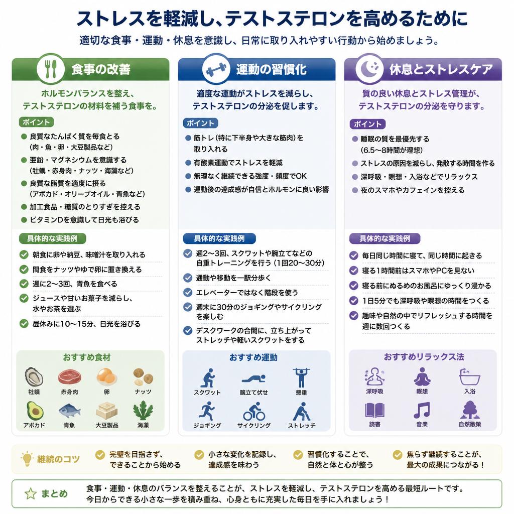 テストステロンを高めるための生活習慣