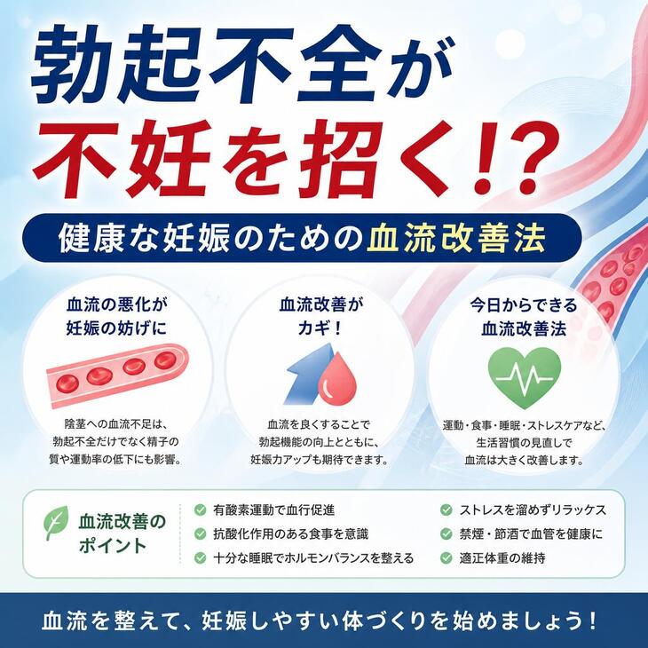 勃起不全が不妊を招く！？健康な妊娠のための血流改善法～銀座の鍼灸院～