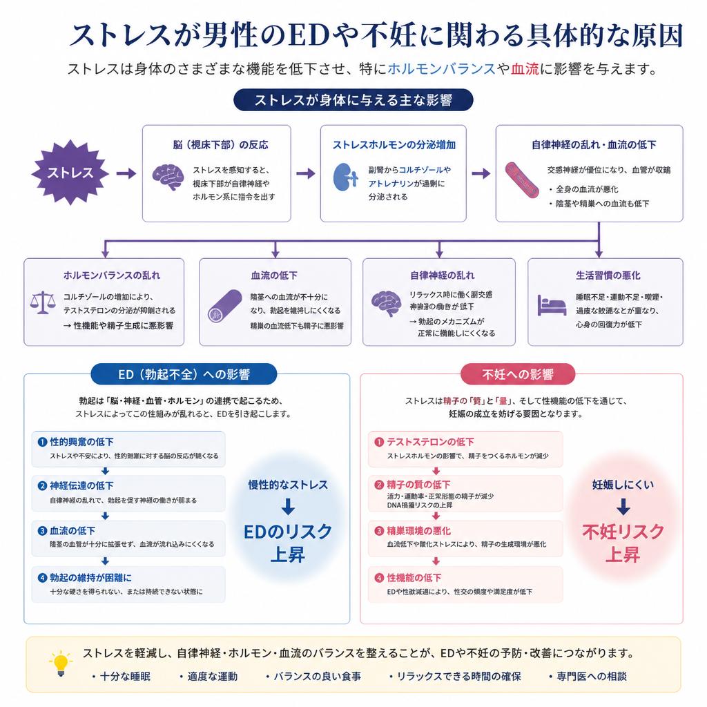 ストレスがEDと不妊を引き起こす理由