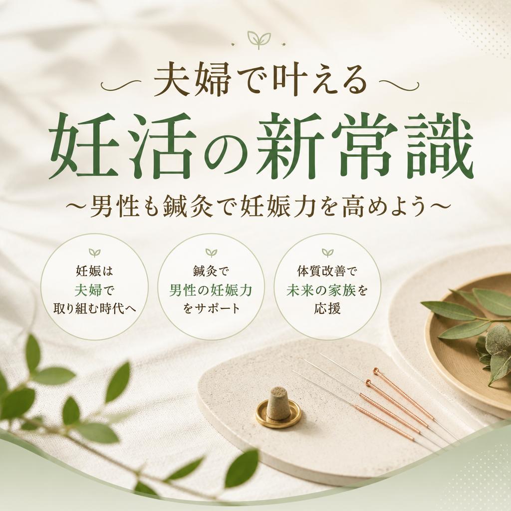 夫婦で叶える妊活の新常識 〜男性も鍼灸で妊娠力を高めよう〜