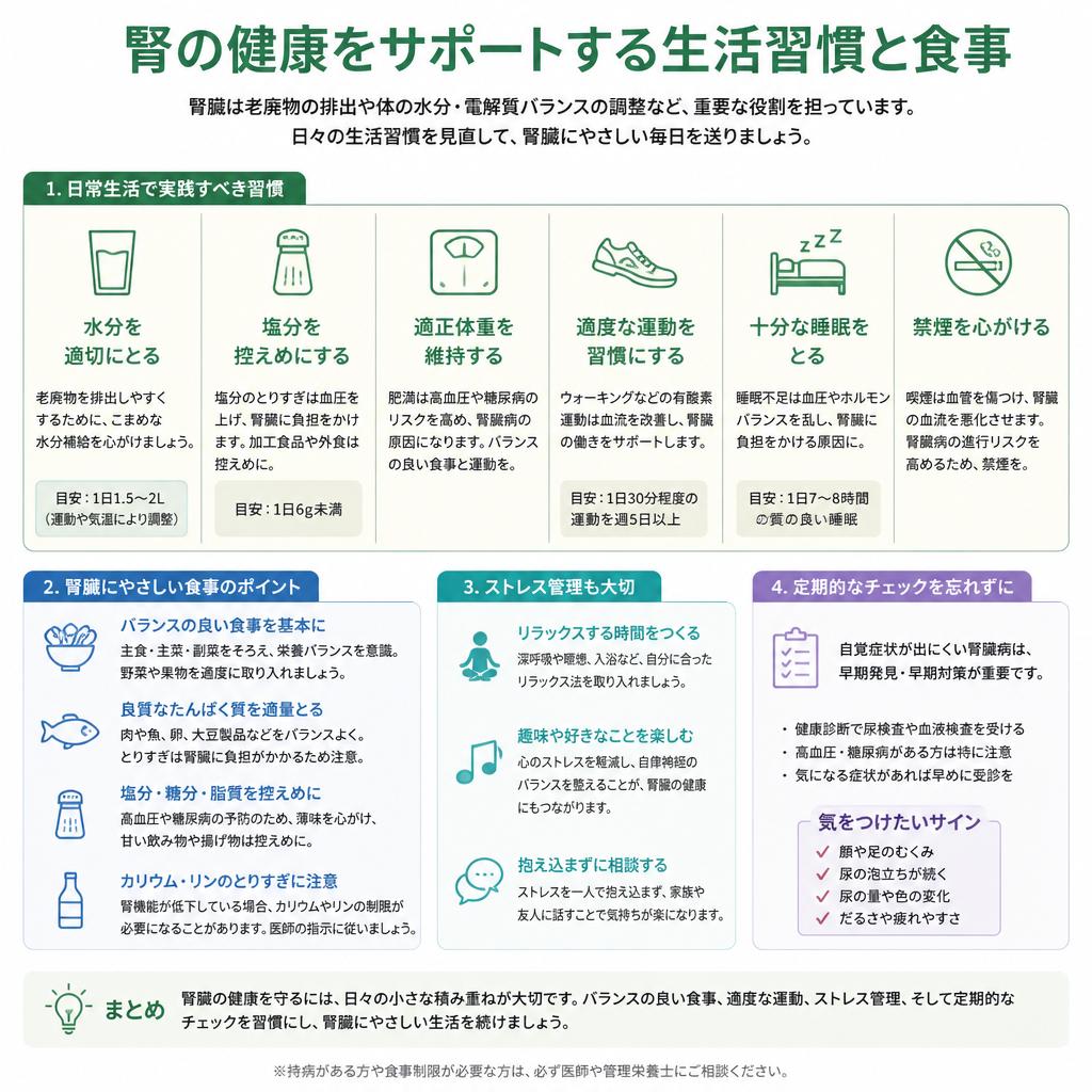 腎をケアするための生活習慣