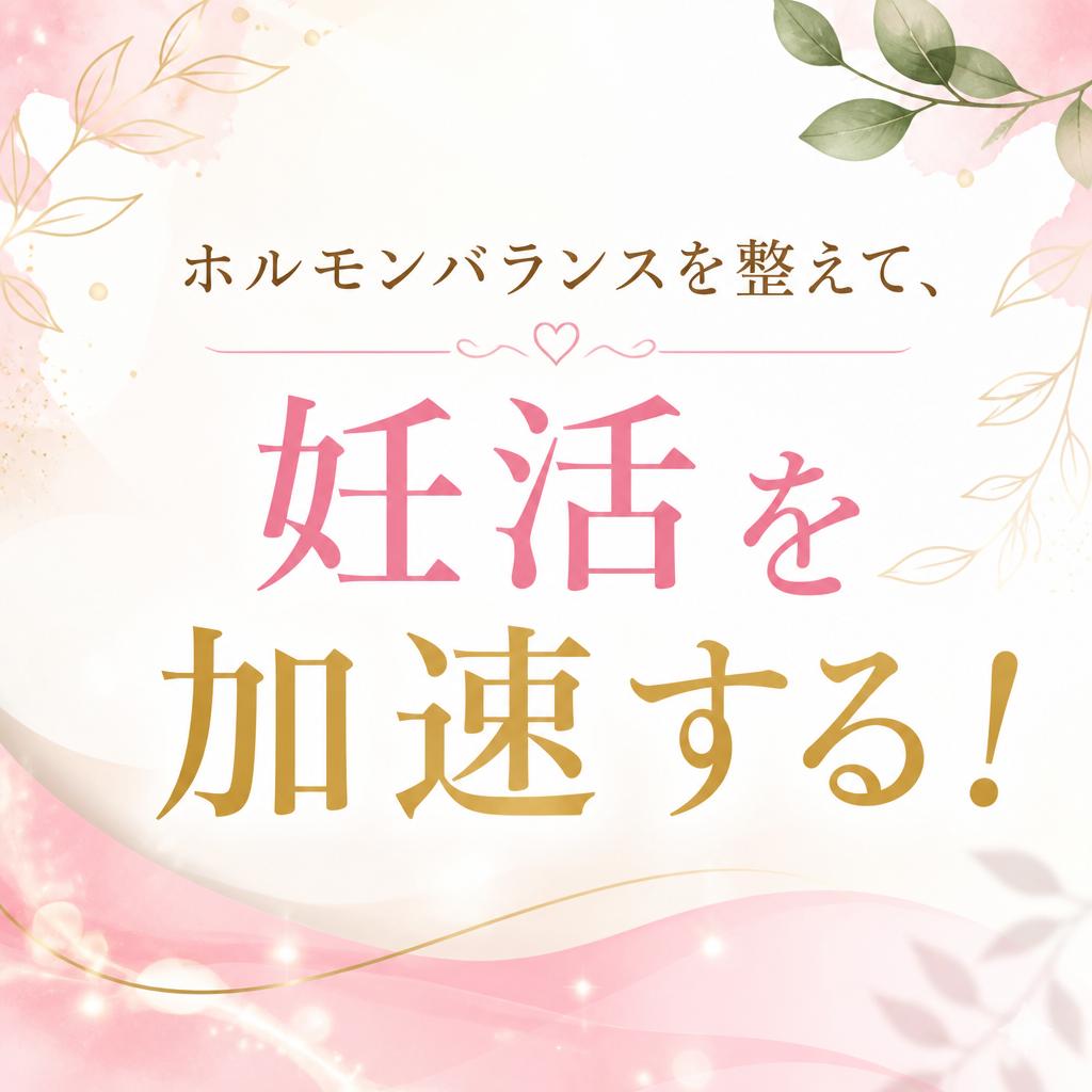 ホルモンバランスを整えて、妊活を加速する！