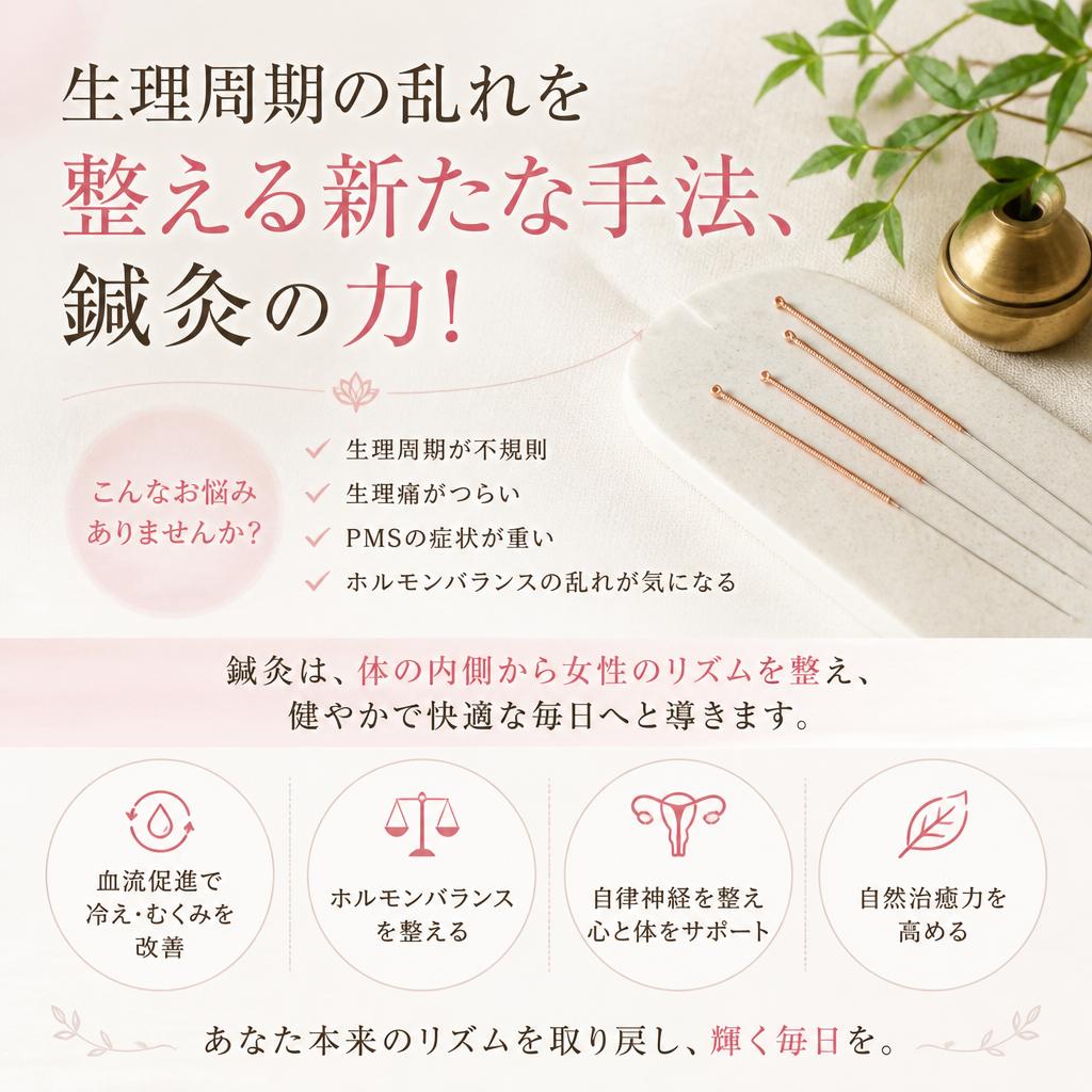 生理周期の乱れを整える新たな手法、鍼灸の力！