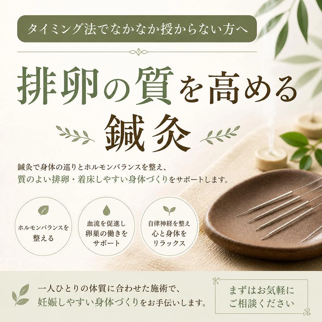 タイミング法でなかなか授からない方へ—排卵の質を高める鍼灸