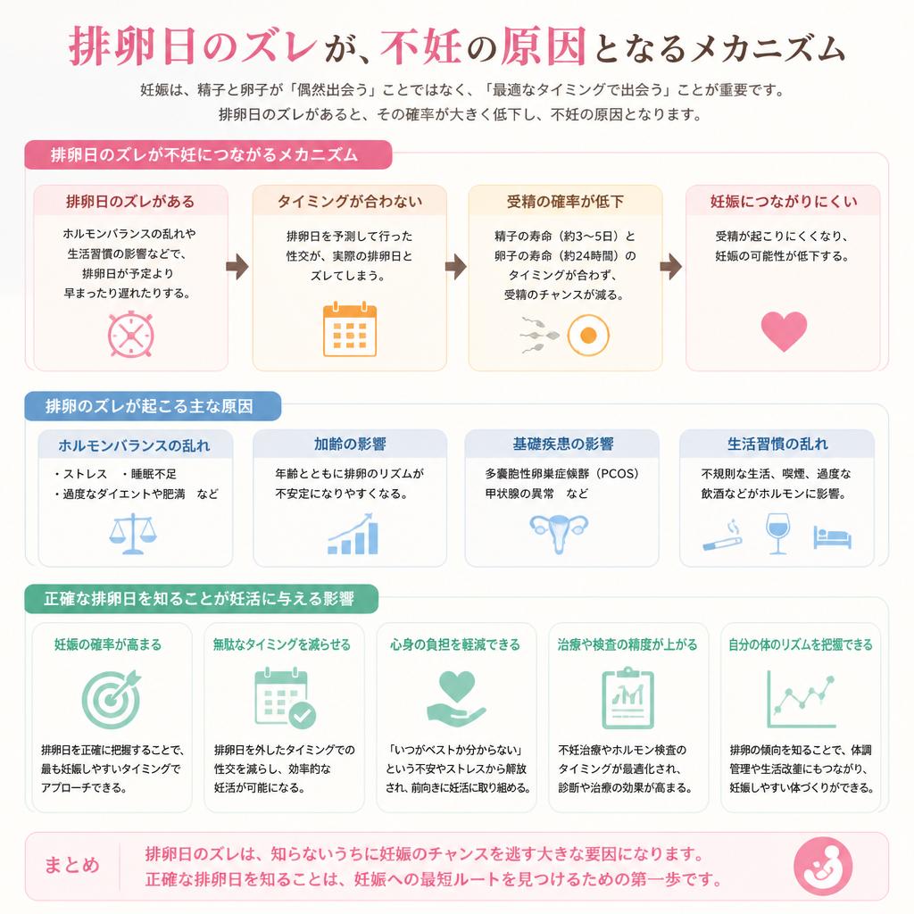 2. 排卵日のズレが及ぼす影響