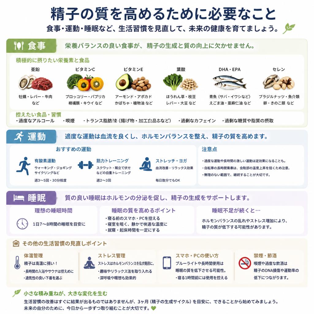 精子の質改善—健康的な生活習慣とは