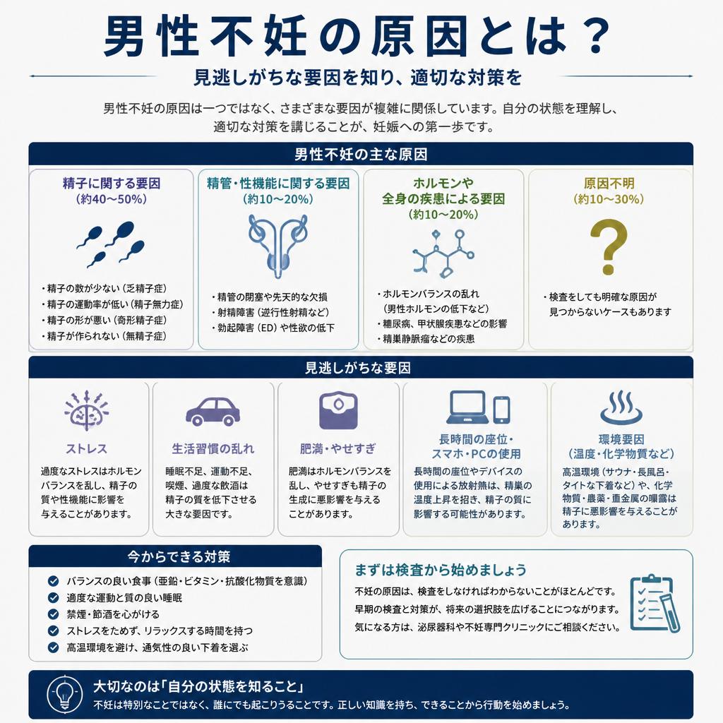 不妊原因を知る—男性に多い問題とは