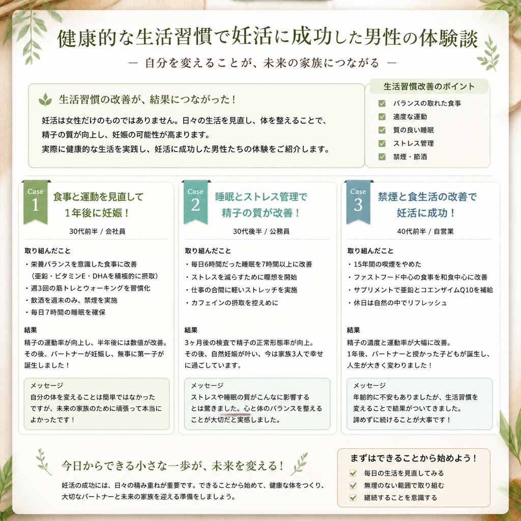 成功事例—健康的な習慣で妊活を成功させた男性の声