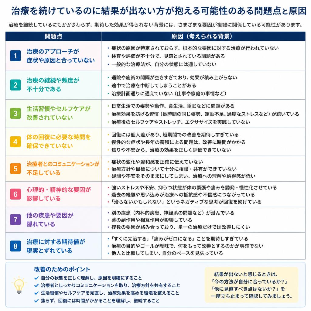 治療を続けても結果が出ない理由